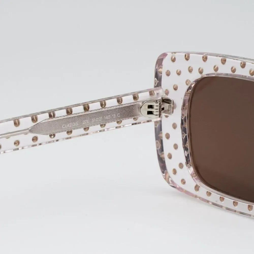 SALE! NEW Celine CL4213IS 27E ANIMATION XMAS Crystal Brown Rectangle Sunglasses